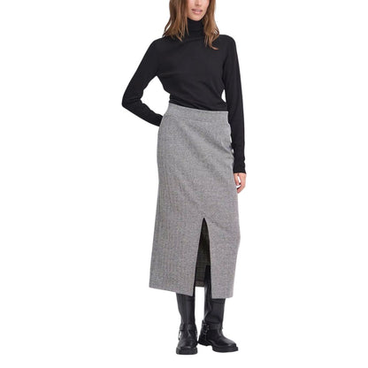 ICHI IHKATE JACQUARD LONG SK 20122404 Black And White Midi Skirt