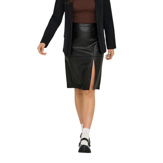 ONLOLINE FAUX LEATHER SKIRT OTW NOOS 15315998 - Black Polyester Long Skirt