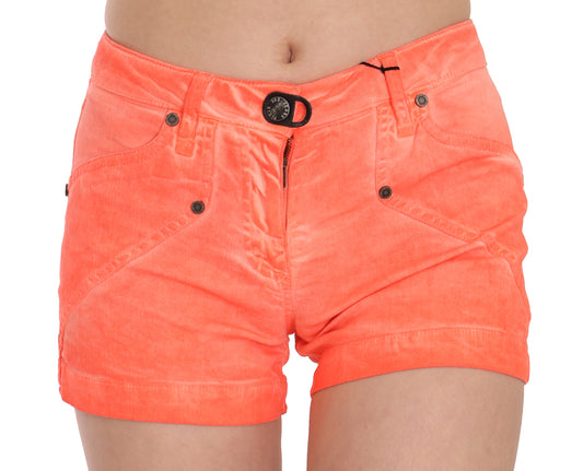  - Chic Orange Mid Waist Mini Shorts