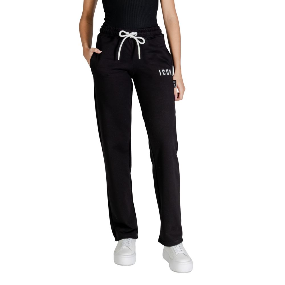 Icon Black Cotton Joggers for Women