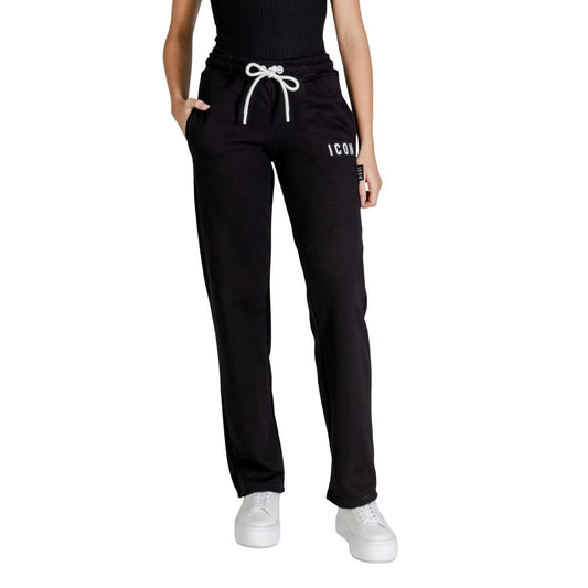 Icon Black Cotton Joggers for Women