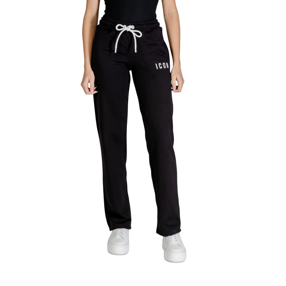 Icon Black Cotton Joggers for Women