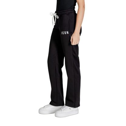 Icon Black Cotton Joggers for Women