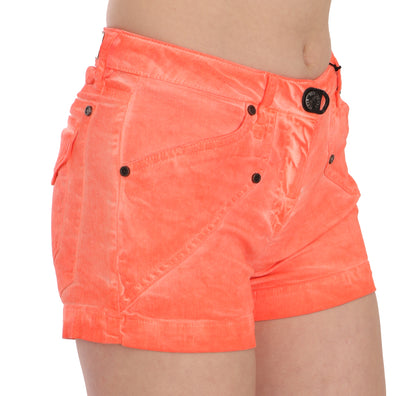  - Chic Orange Mid Waist Mini Shorts