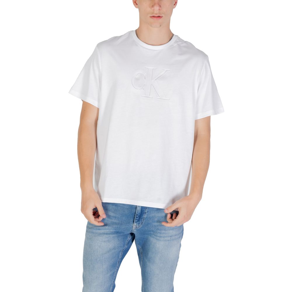 Calvin Klein Jeans White Cotton Sportswear T-Shirt for Men