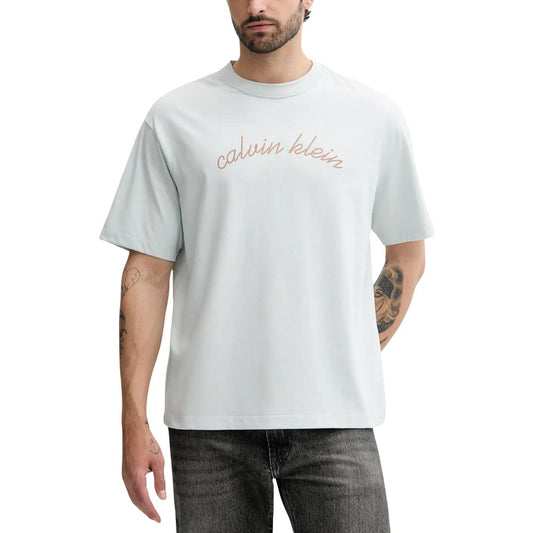 Calvin Klein Jeans Blue Cotton T-Shirt - SS CENTER CHAIN STIT LV04RC225G