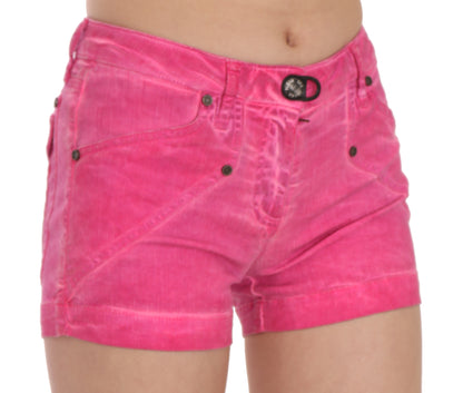  - Chic Pink Mid Waist Mini Shorts