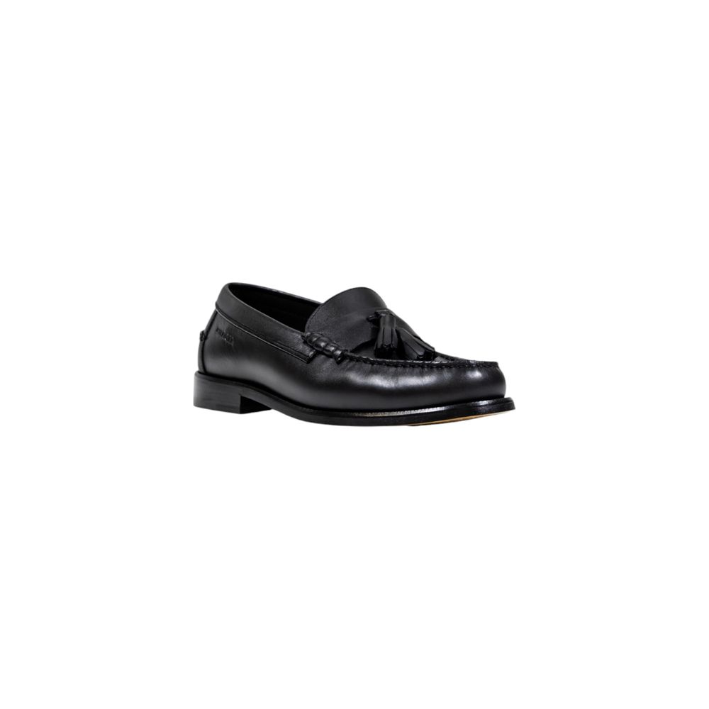 Tommy Hilfiger Black Leather Slip-On Loafers - HILFIGER TASSEL LTH FM0FM05494