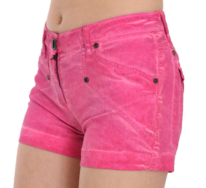  - Chic Pink Mid Waist Mini Shorts