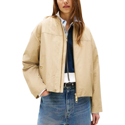 Tommy Hilfiger Beige Cotton Bomber Jacket