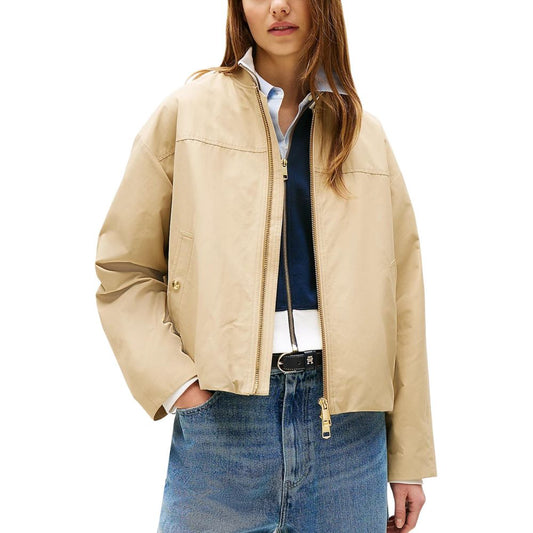 Tommy Hilfiger Beige Cotton Bomber Jacket