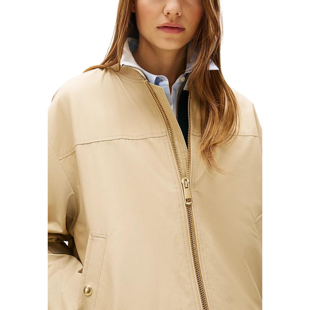 Tommy Hilfiger Beige Cotton Bomber Jacket