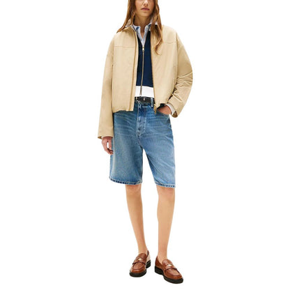 Tommy Hilfiger Beige Cotton Bomber Jacket