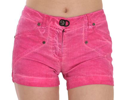  - Chic Pink Mid Waist Mini Shorts