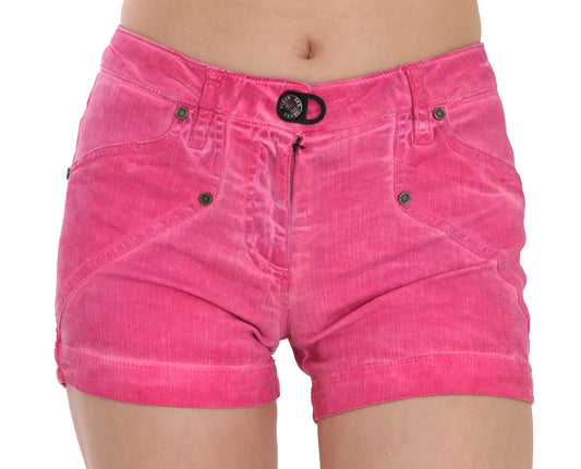  - Chic Pink Mid Waist Mini Shorts