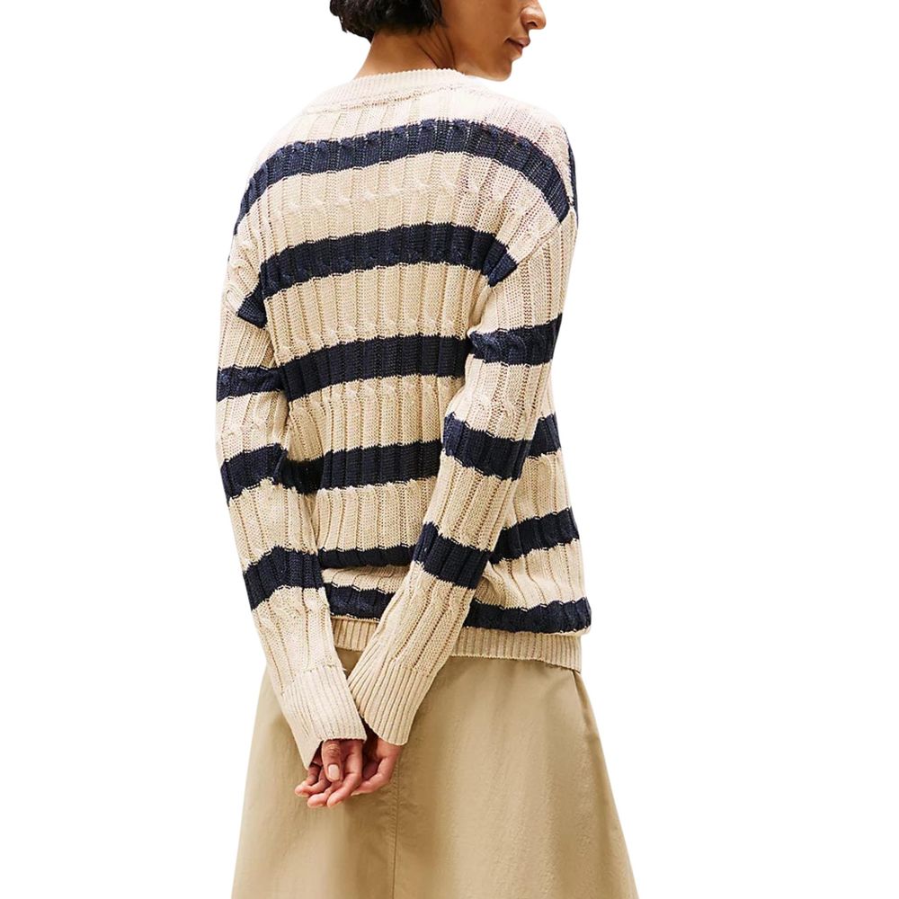 Tommy Hilfiger Beige Linen Cable Knit Sweatshirt