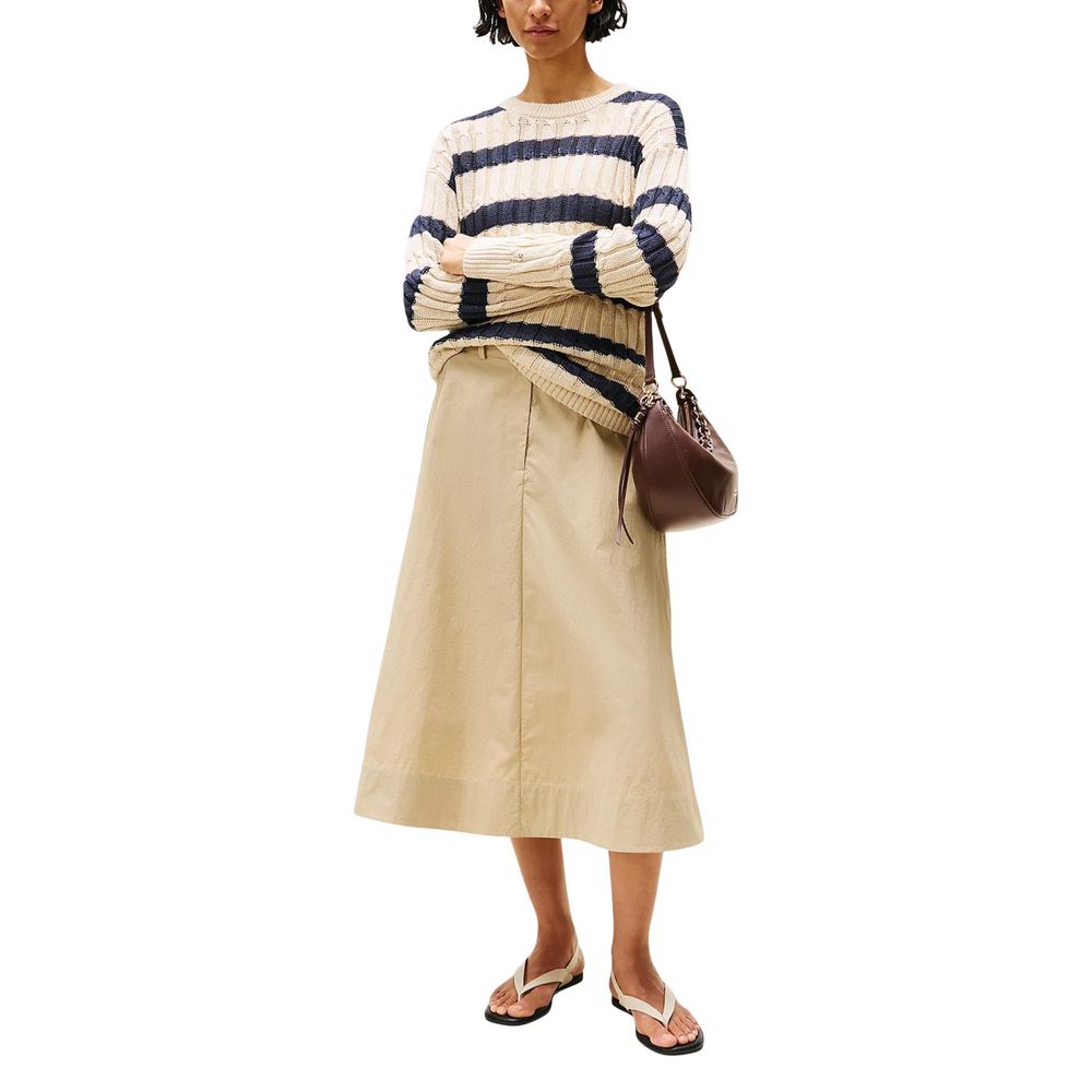 Tommy Hilfiger Beige Linen Cable Knit Sweatshirt
