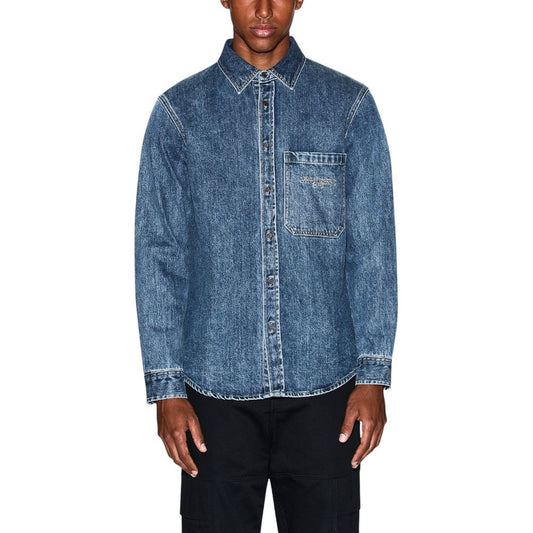 Armani Exchange Blue Denim Shirt for Men