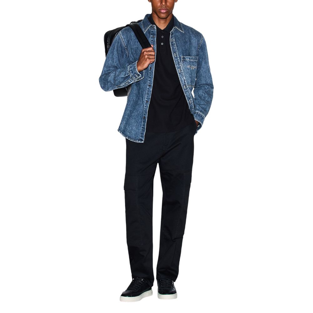 Armani Exchange Blue Denim Shirt for Men