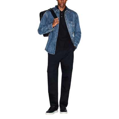 Armani Exchange Blue Denim Shirt for Men