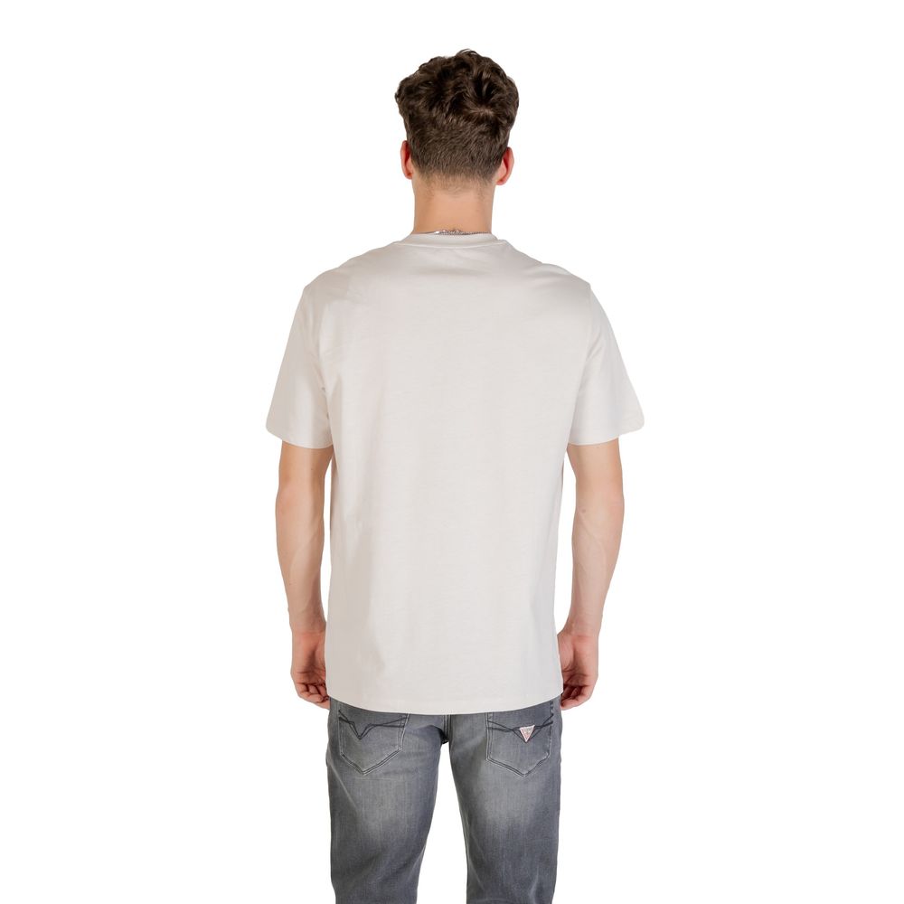 Armani Exchange Beige Cotton T-Shirt for Men