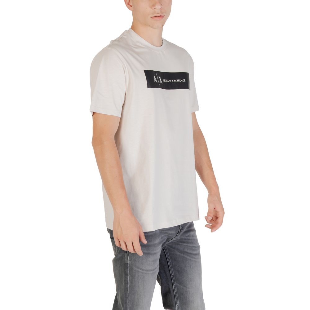 Armani Exchange Beige Cotton T-Shirt for Men