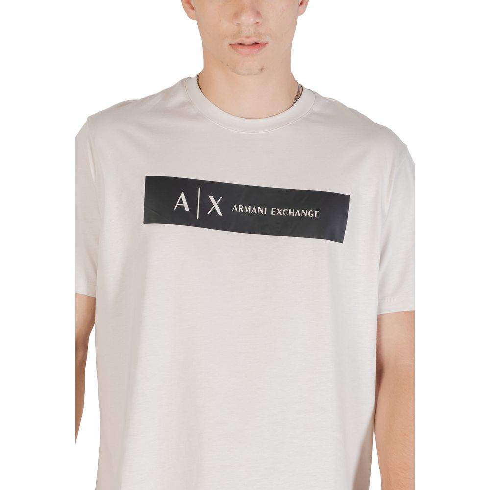 Armani Exchange Beige Cotton T-Shirt for Men