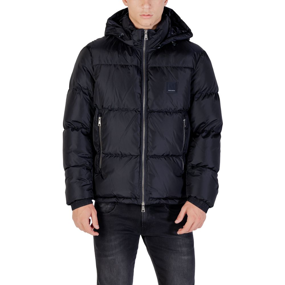 Armani Exchange Blue Polyamide Coat - Men's Puffer Jacket