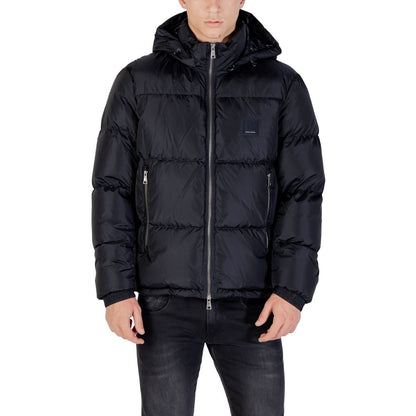 Armani Exchange Blue Polyamide Coat - Men's Puffer Jacket