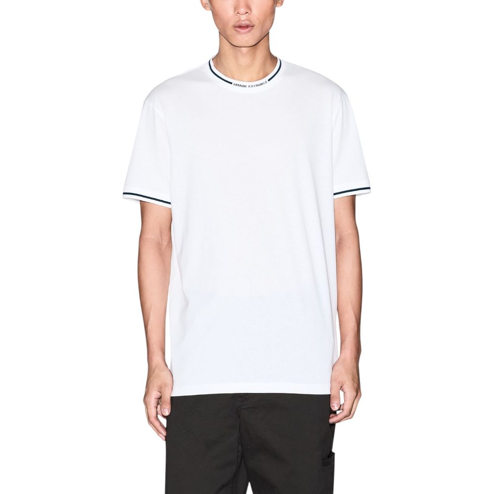 Armani Exchange White Cotton T-Shirt - Effortless Style for Every Occasion