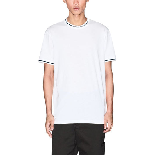 Armani Exchange White Cotton T-Shirt - Effortless Style for Every Occasion