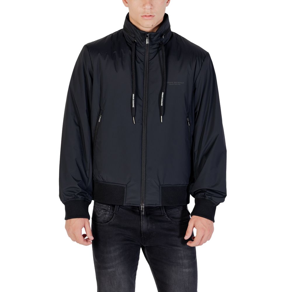 Armani Exchange Black Polyamide Bomber Jacket for Men
