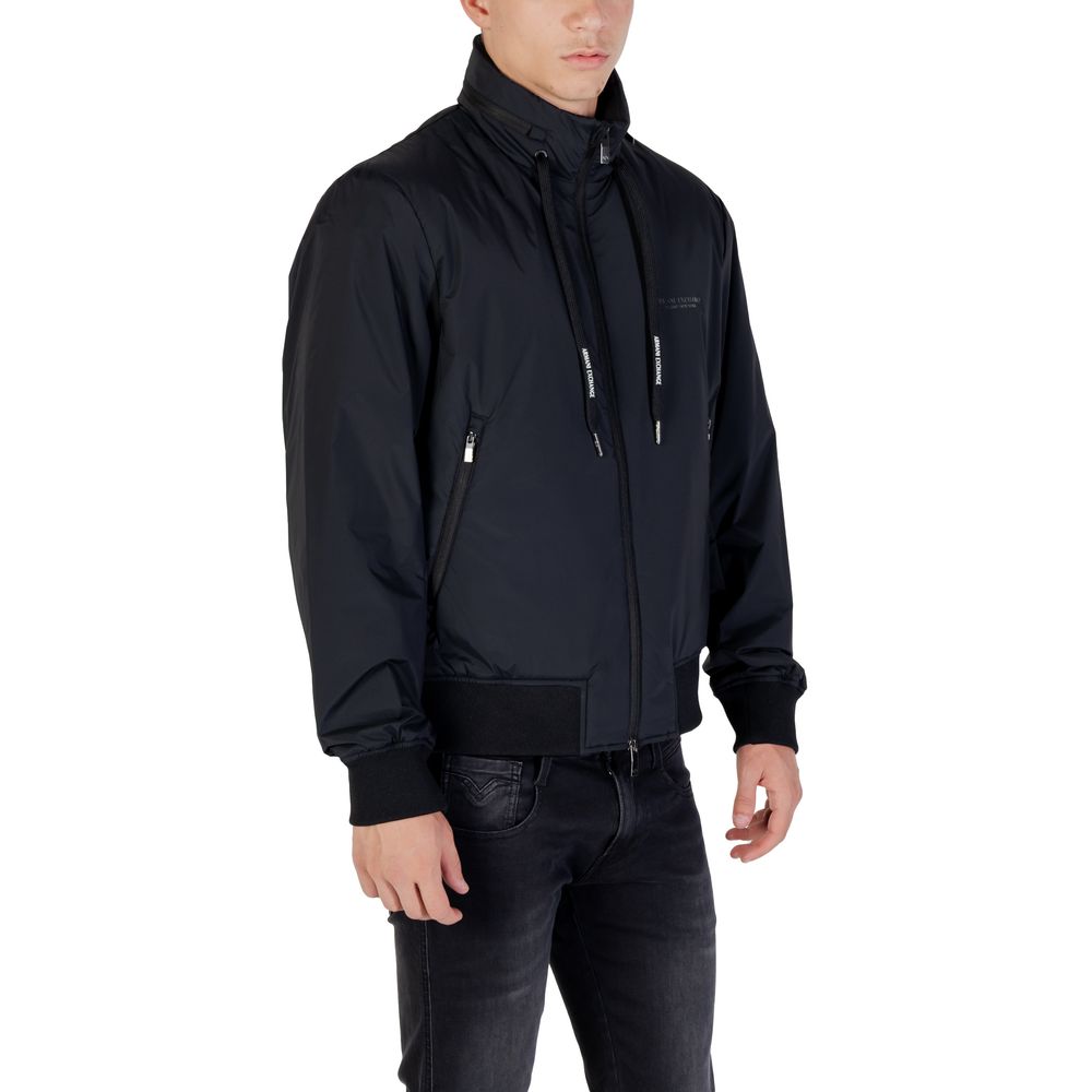 Armani Exchange Black Polyamide Bomber Jacket for Men