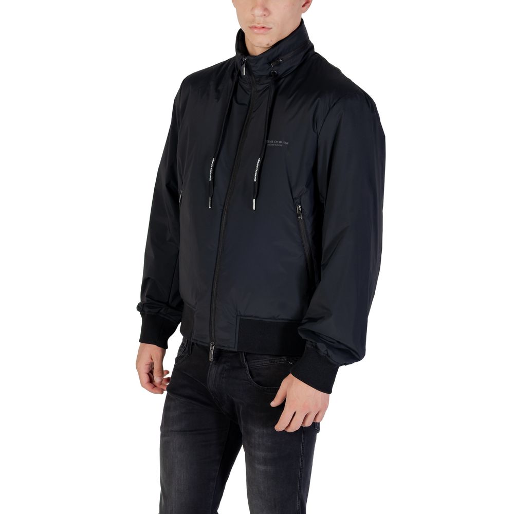 Armani Exchange Black Polyamide Bomber Jacket for Men