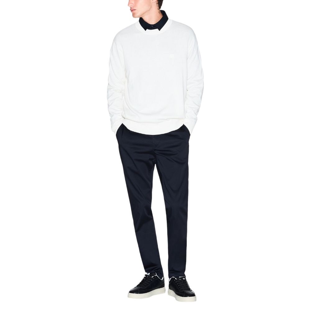 Armani Exchange Cream Viscose Sweatshirt - Effortless Style for Every Occasion