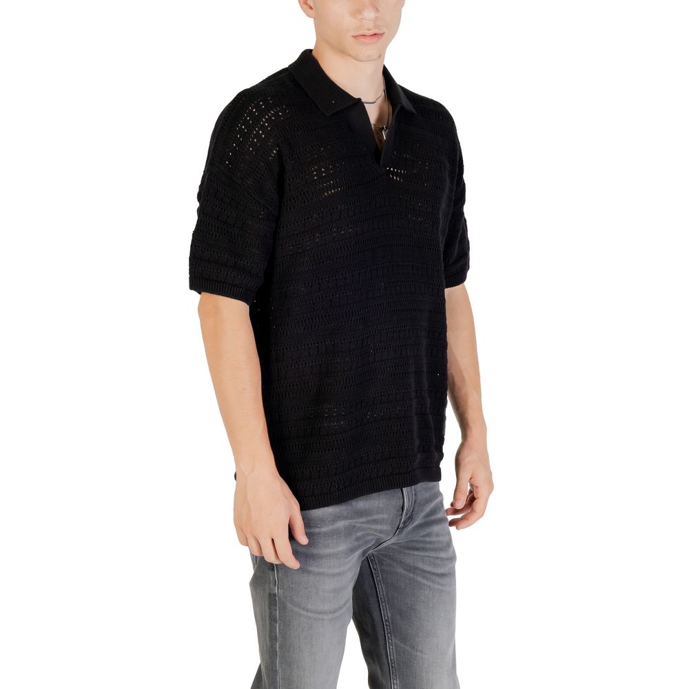 Only & Sons Black Cotton Polo Shirt - ONSGRAYSON DS 5 CHOCHET POLO KNIT NOOS
