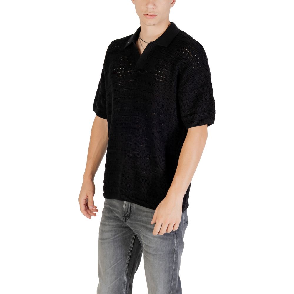 Only & Sons Black Cotton Polo Shirt - ONSGRAYSON DS 5 CHOCHET POLO KNIT NOOS