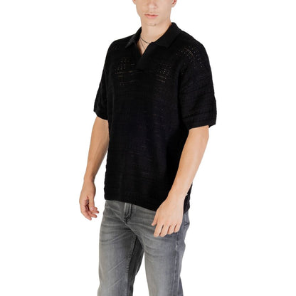 Only & Sons Black Cotton Polo Shirt - ONSGRAYSON DS 5 CHOCHET POLO KNIT NOOS