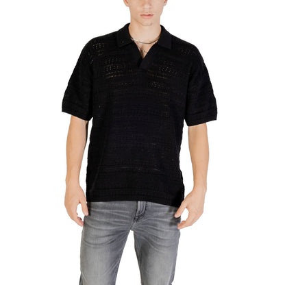 Only & Sons Black Cotton Polo Shirt - ONSGRAYSON DS 5 CHOCHET POLO KNIT NOOS