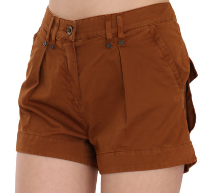  - Chic Brown Mid Waist Mini Shorts