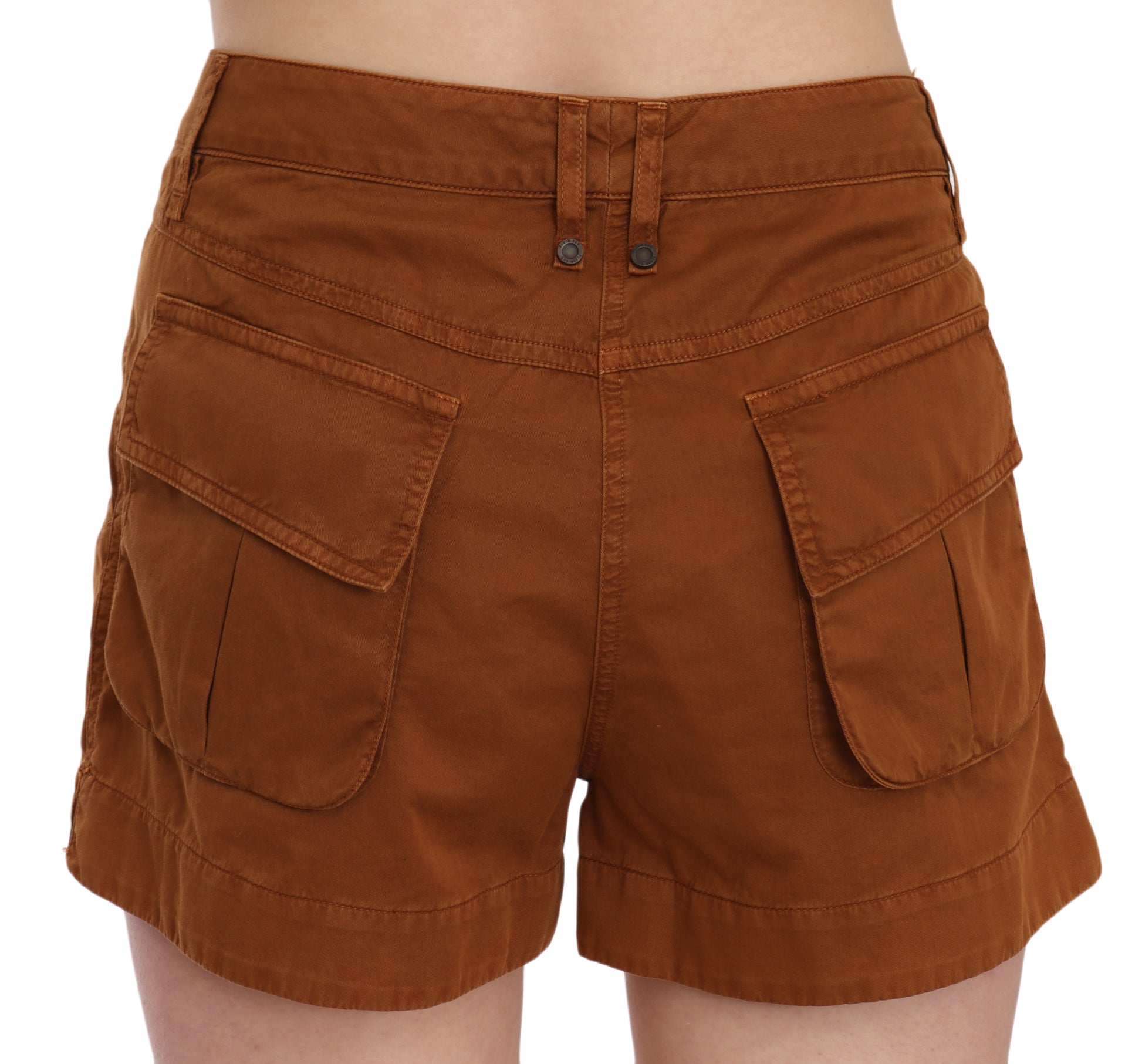 Chic Brown Mid Waist Mini Shorts