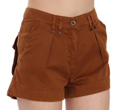  - Chic Brown Mid Waist Mini Shorts