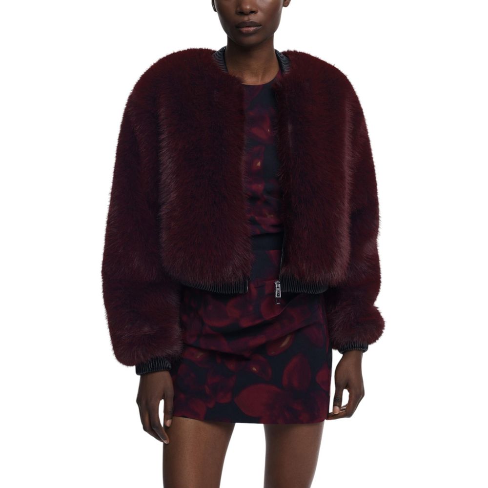 Desigual CHAQ_RASPBERRY Faux Fur Jacket