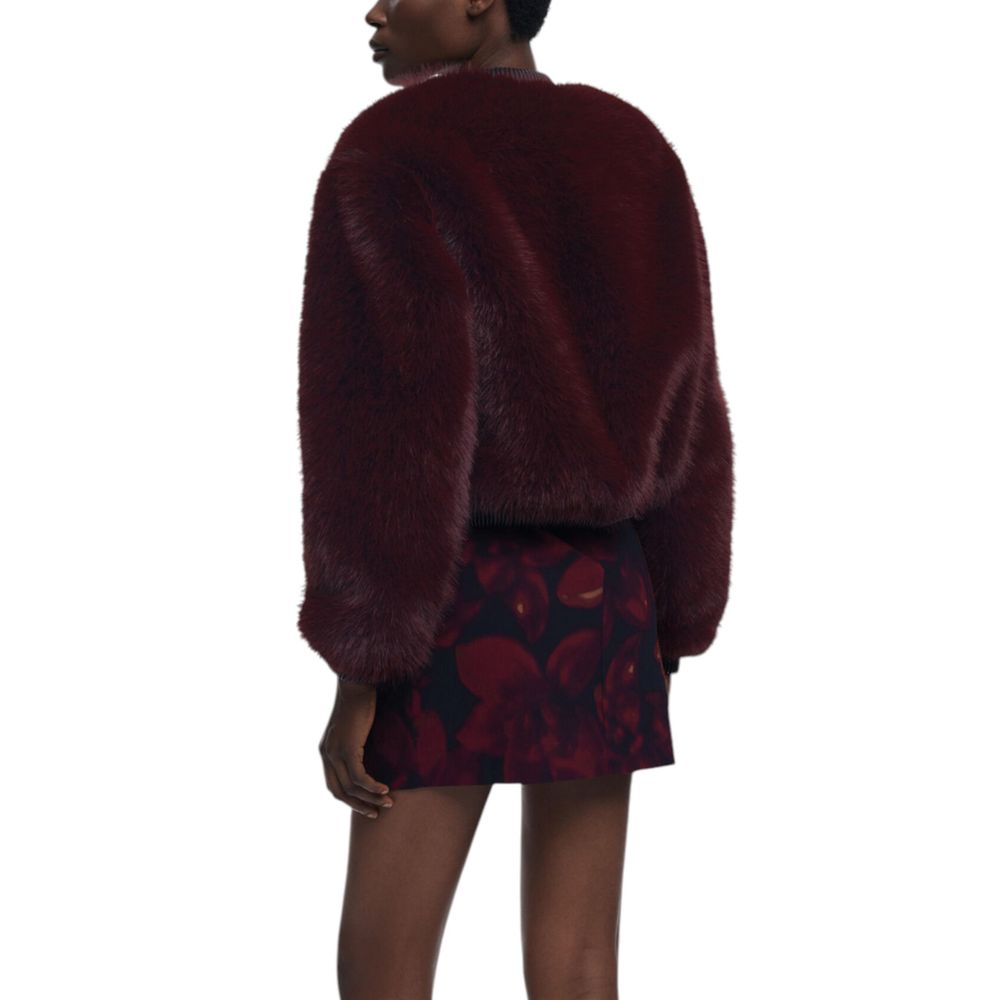 Desigual CHAQ_RASPBERRY Faux Fur Jacket