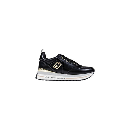 Liu Jo Black Faux Leather Maxi Wonder 01 Platform Sneakers