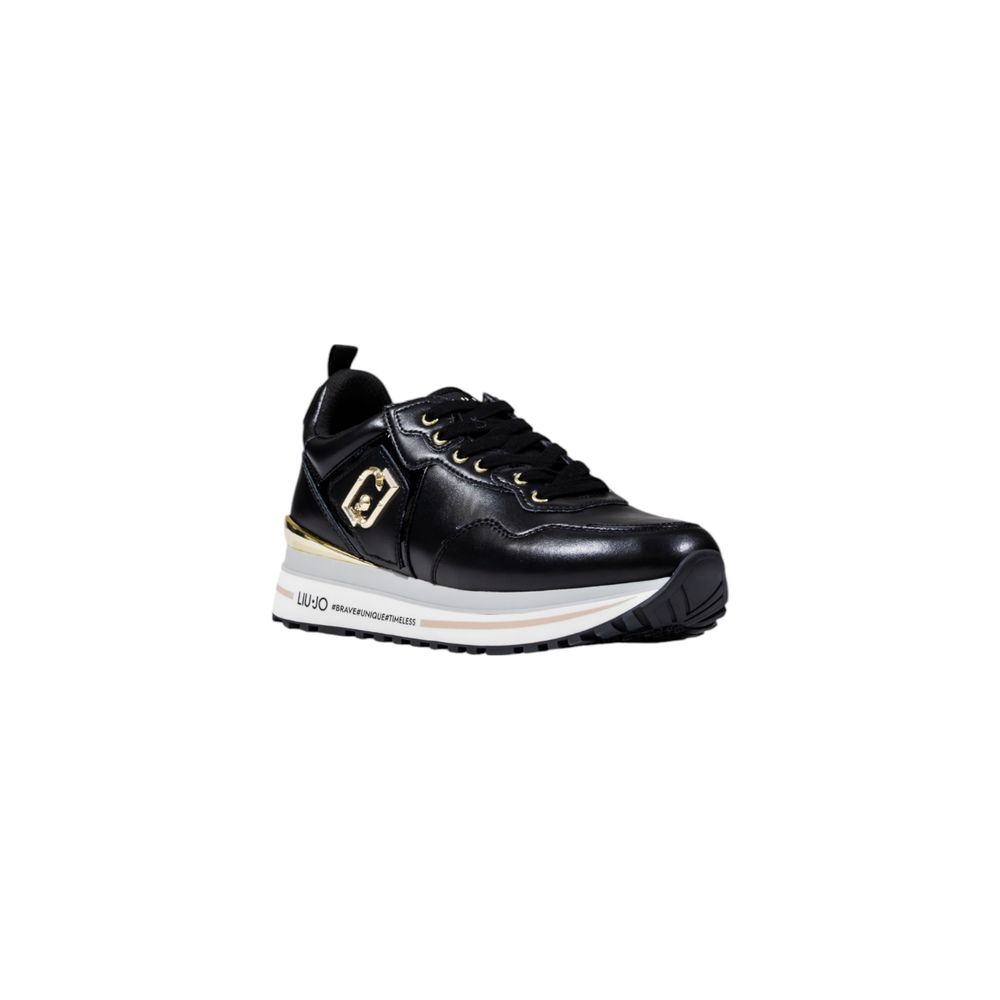 Liu Jo Black Faux Leather Maxi Wonder 01 Platform Sneakers
