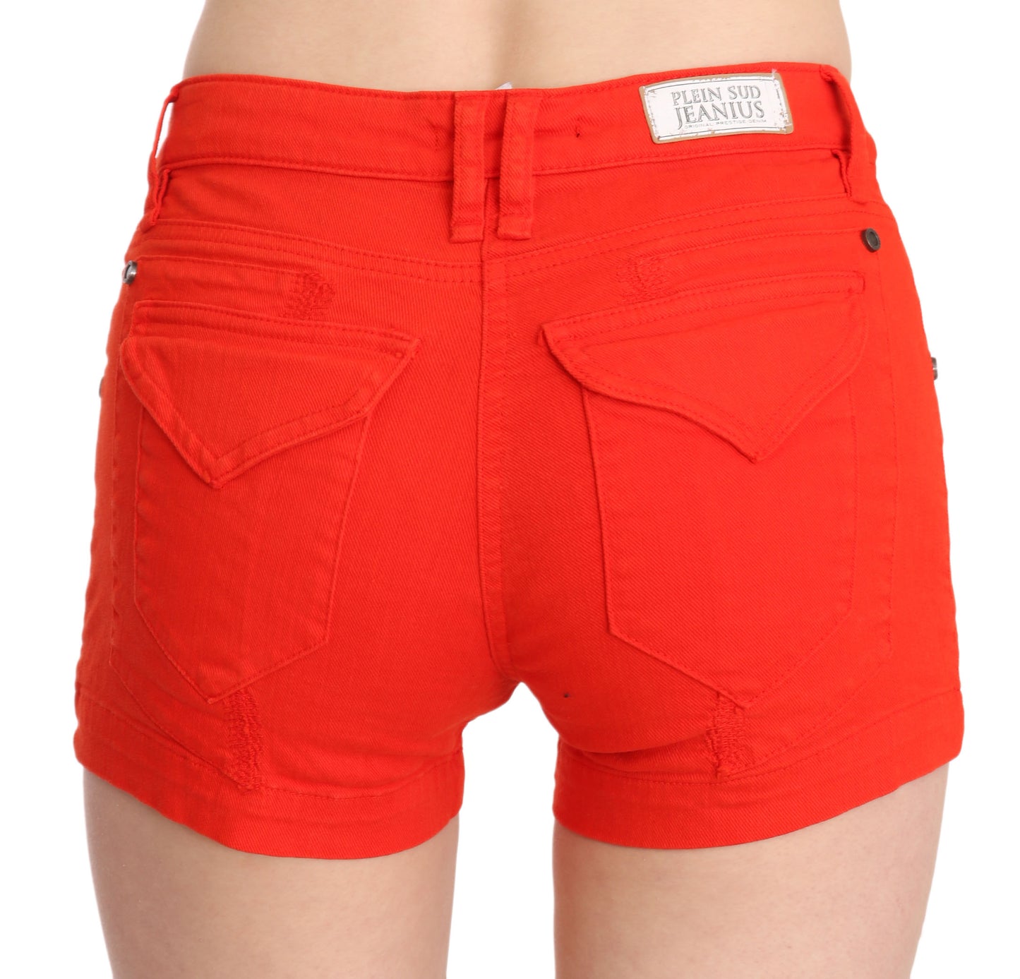  - Chic Mid Waist Mini Shorts in Vibrant Orange