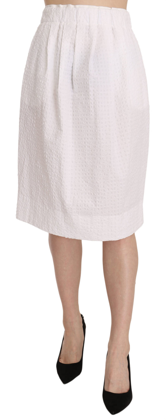  - Elegant White Pencil Skirt