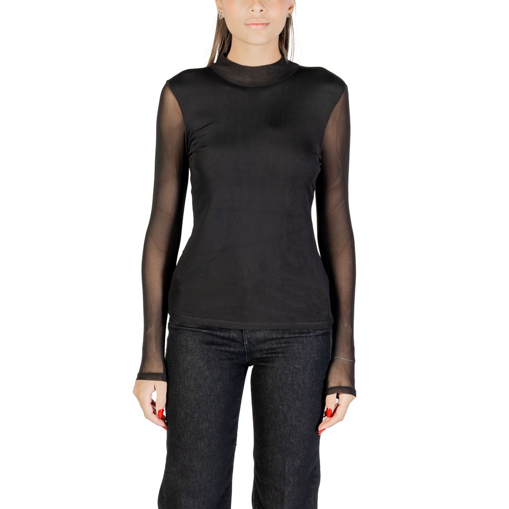 Only Onlerica Life Mesh L/S Top JRS NOOS - Black Recycled Polyester Blouse
