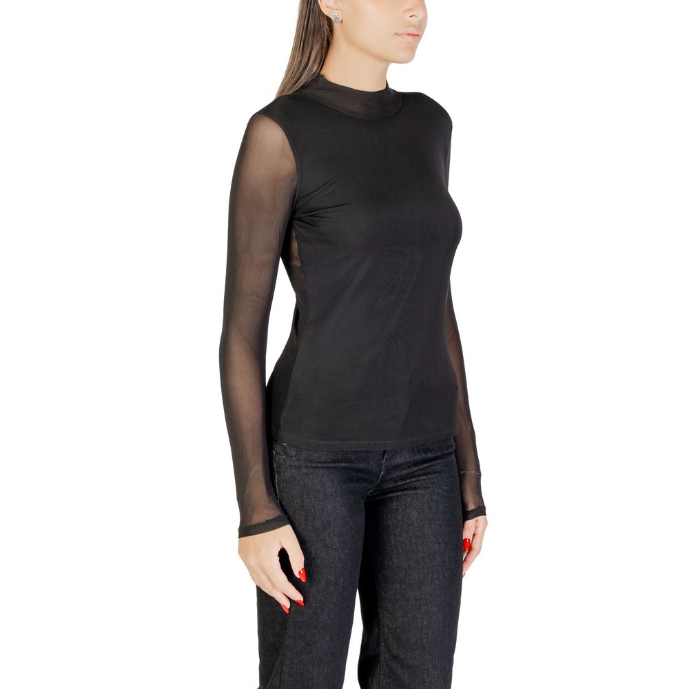 Only Onlerica Life Mesh L/S Top JRS NOOS - Black Recycled Polyester Blouse